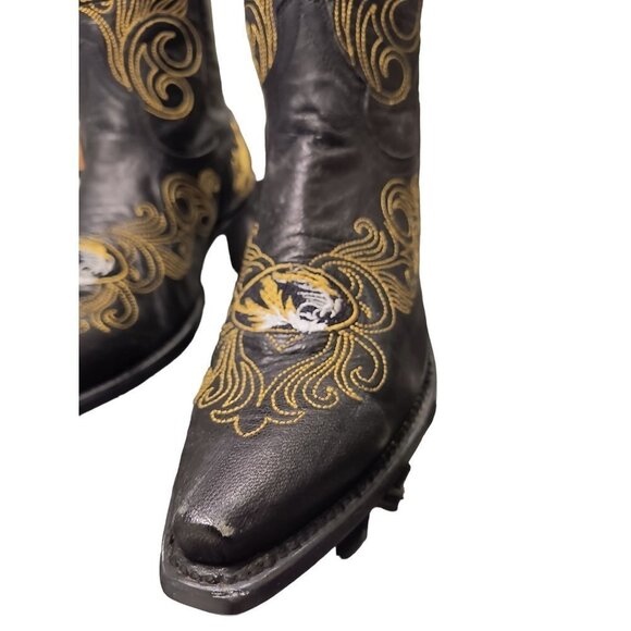 Women’s Mizzou Tiger Embroidered Distressed Gameday Cowgirl Boots, NWT Size 6.5 - Picture 3 of 11
